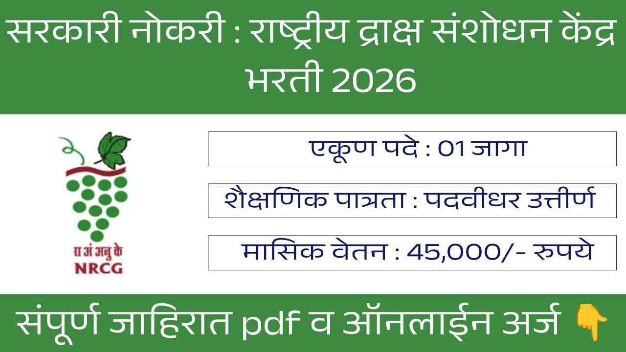 ICAR NRCG Pune Bharti 2026