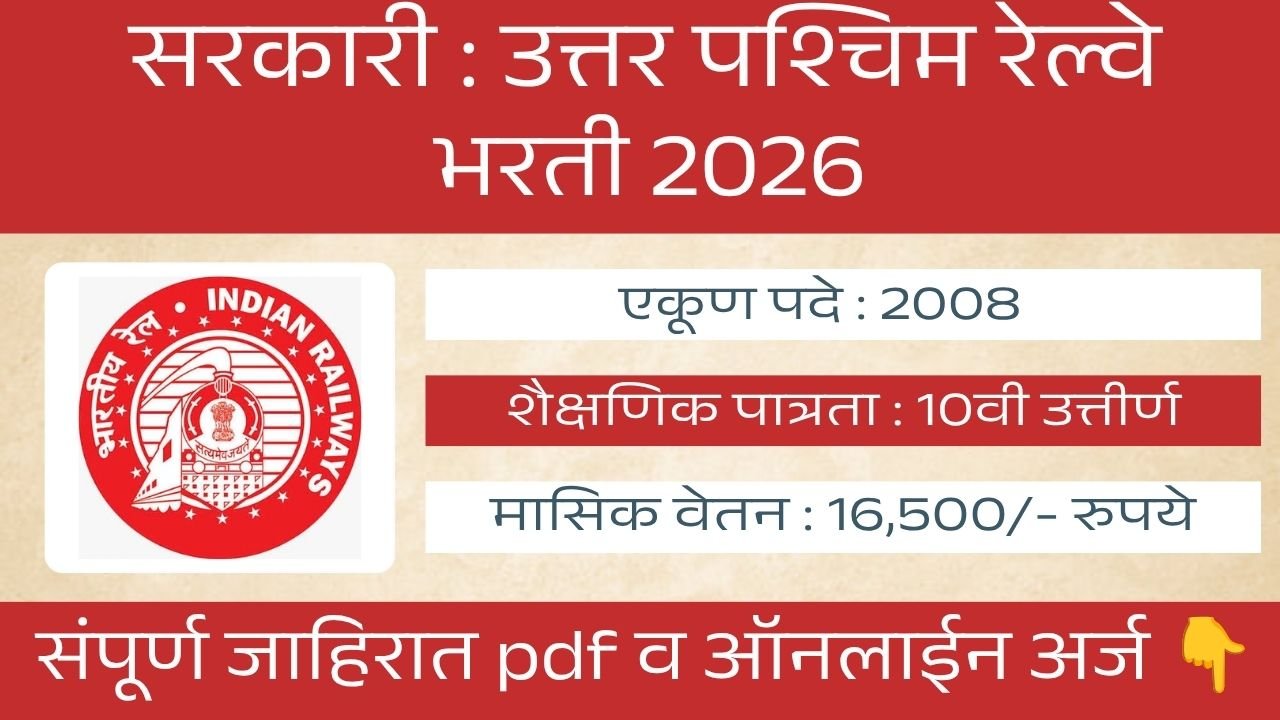 North Western Railwayn Bharti 2026