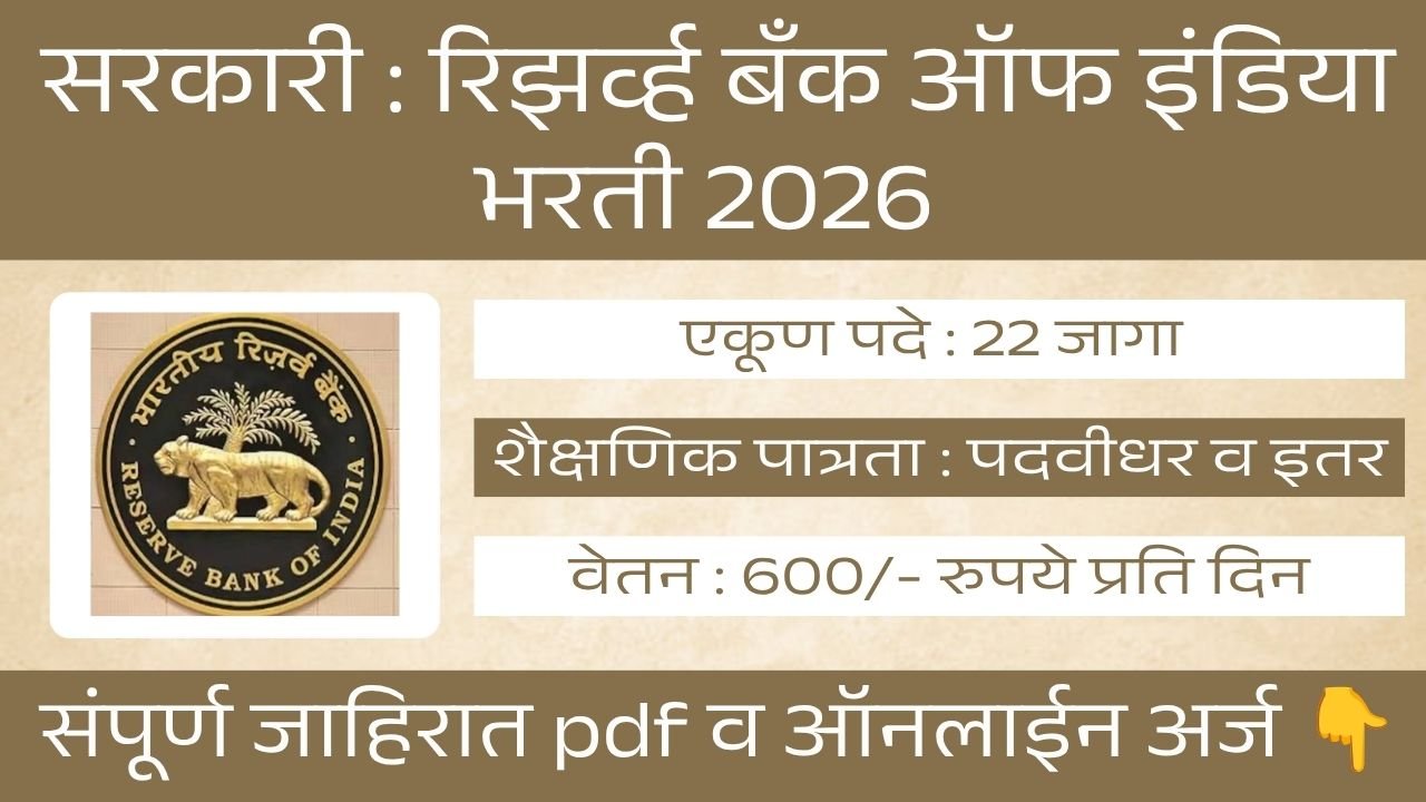 RBI Pharmacist Bharti 2026