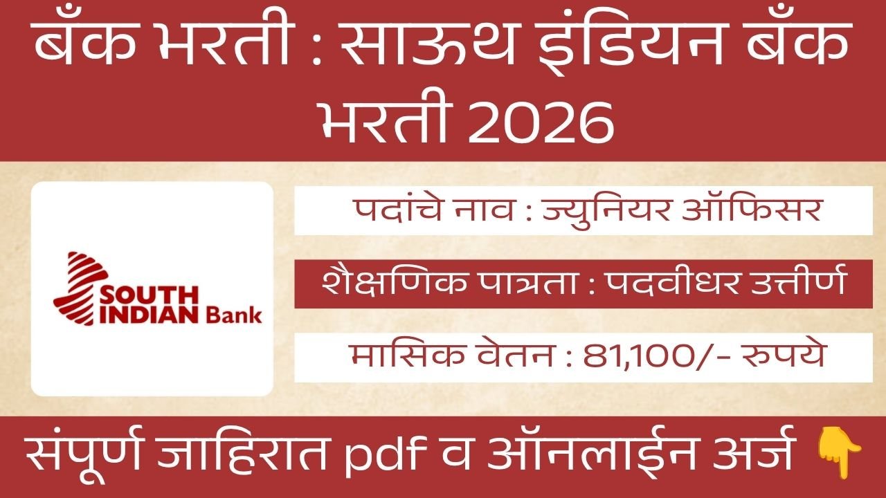South Indian Bank Bharti 2026